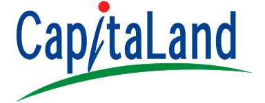 CapitalLand company logo with blue text and green swoosh underneath.