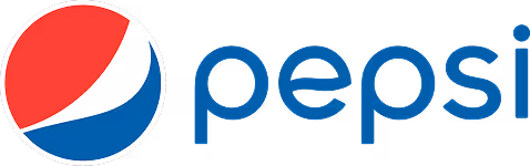 Pepsi logo with a red, white, and blue circular icon next to the word 'pepsi' in lowercase blue letters.