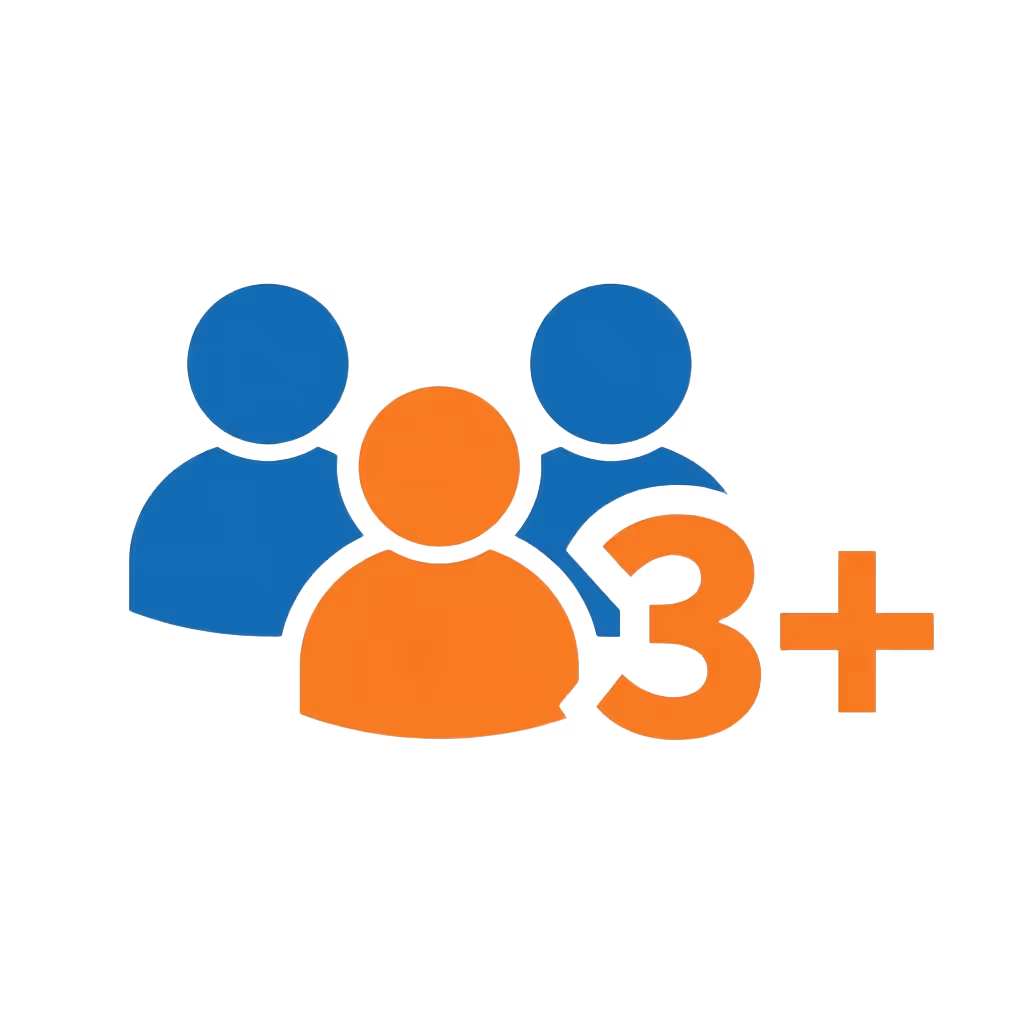 Icon showing three people with a "3+" sign indicating more than three users.